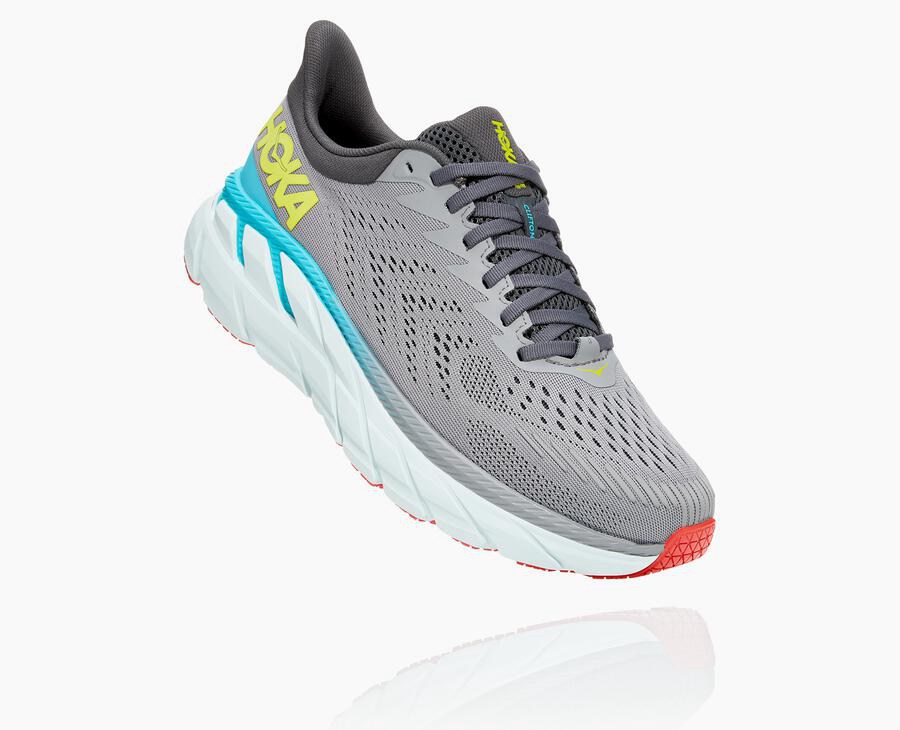 Tenis Hoka One One Hombre Grises - Clifton 7 - QSON49820